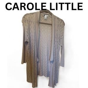 Carole Little Spring Summer Tan Cardigan Long Sweater